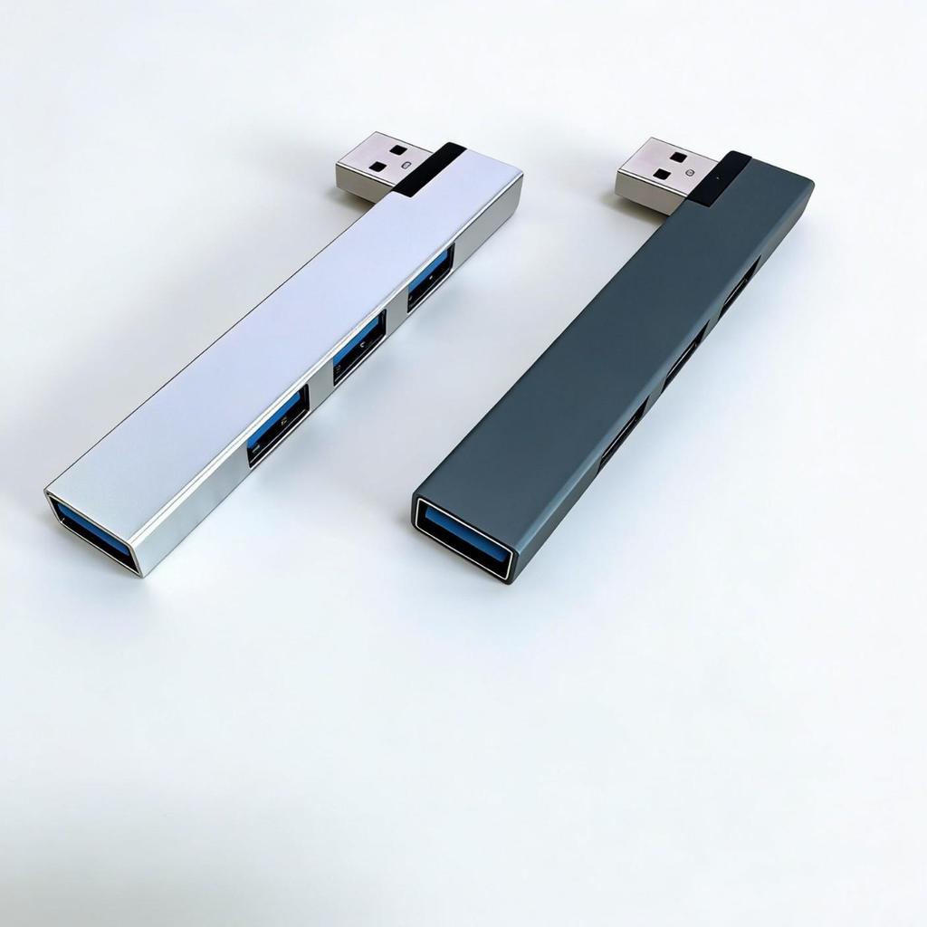 USB 3.0 Aluminum Right-Angle 4-Port Laptop Hub