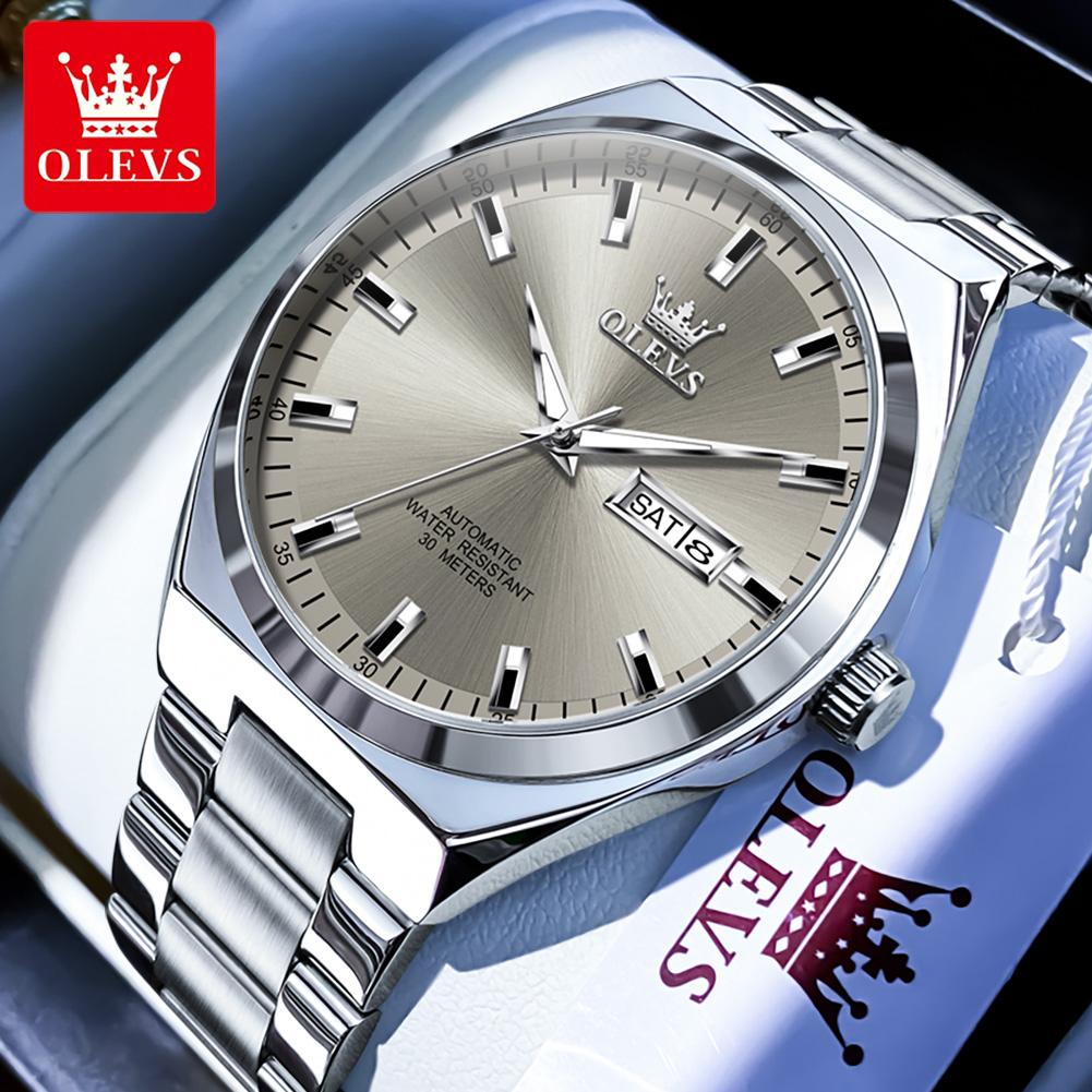 OLEVS Üst Marka Lüks Otomatik Saatler Erkek Su Geçirmez Saatler 316L Çelik İş Mekanik Erkek Saati relogios masculino