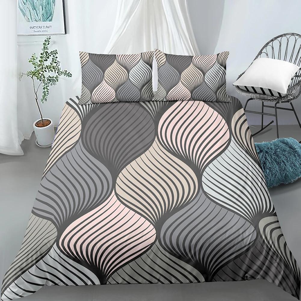 Geometric Duvet Cover Single Twin Full Queen King Size Bedding Set Modern Abstract Comforter Cover for Boys Teen Bedroom Decor