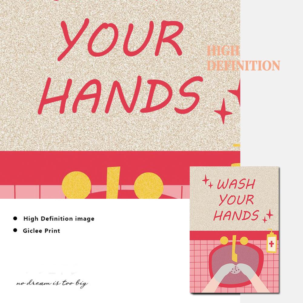 Power Up Yourself Quote Canvas Painting Cartoon Future Letter Lowkey Lucky Poster Wash Your Hands Bathroom Wall Pictures Decor