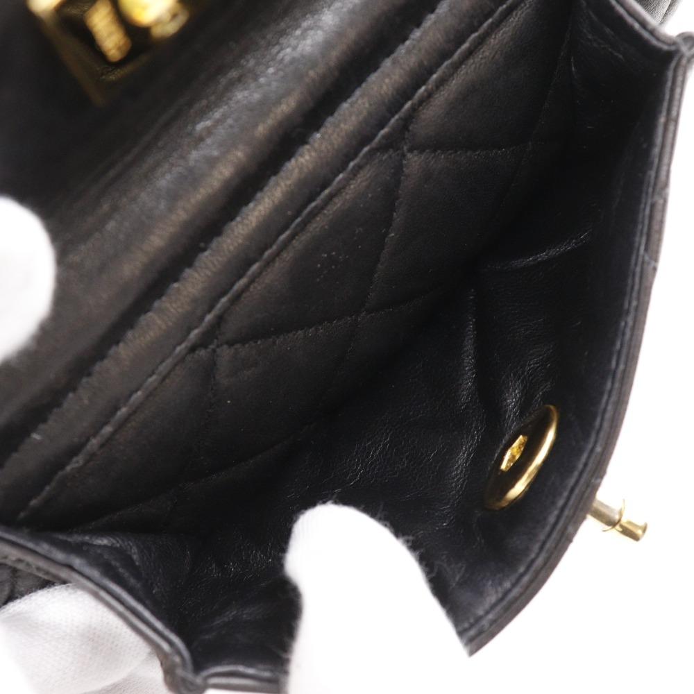 Chanel Matelasse Backpack Daypack A10177 ChainBackpack COCO Mark Black Lambskin Women Used