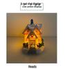Jingchen 2026 Christmas Resin Cabin Luminous Desktop Ornament