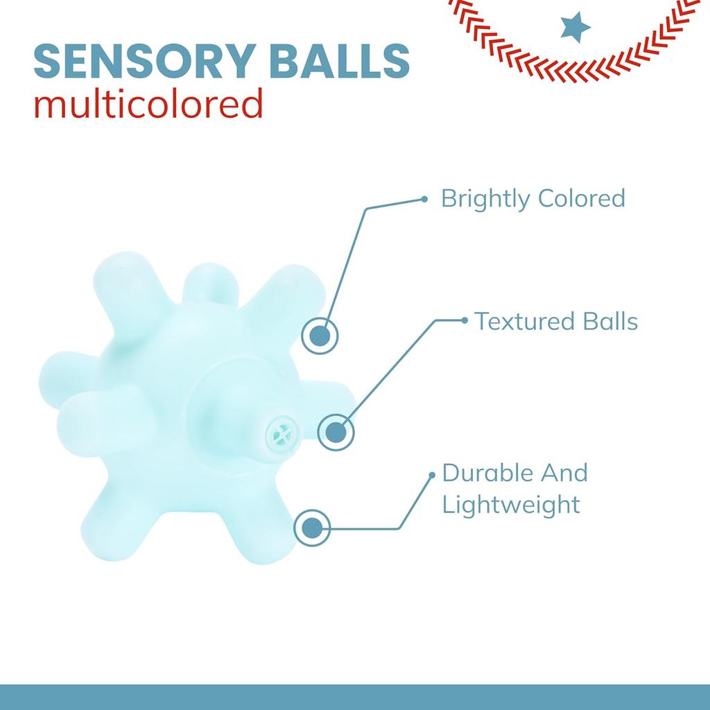 6PCS Textured Balls for Baby Sensory Play 6-12 Months, Activity Multi Soft Ball, Montessori Shower Toys for Toddlers 1-3 Years