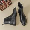 22 autumn and winter new NIU leather retro thin British style Chelsea boots short boots Martin boots leather shoes