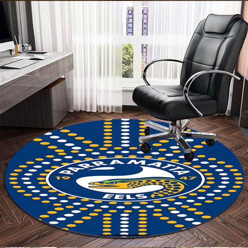 Parramatta Eels Print Round Rug, Washable Floor Carpet, For Entryway Dorm Laundry Room Office Study, Home Decor Birthday Christmas Gift