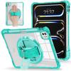 For iPad Pro 11 (2024) Case Hand Strap Kickstand PC+TPU+Acrylic Clear Tablet Cover
