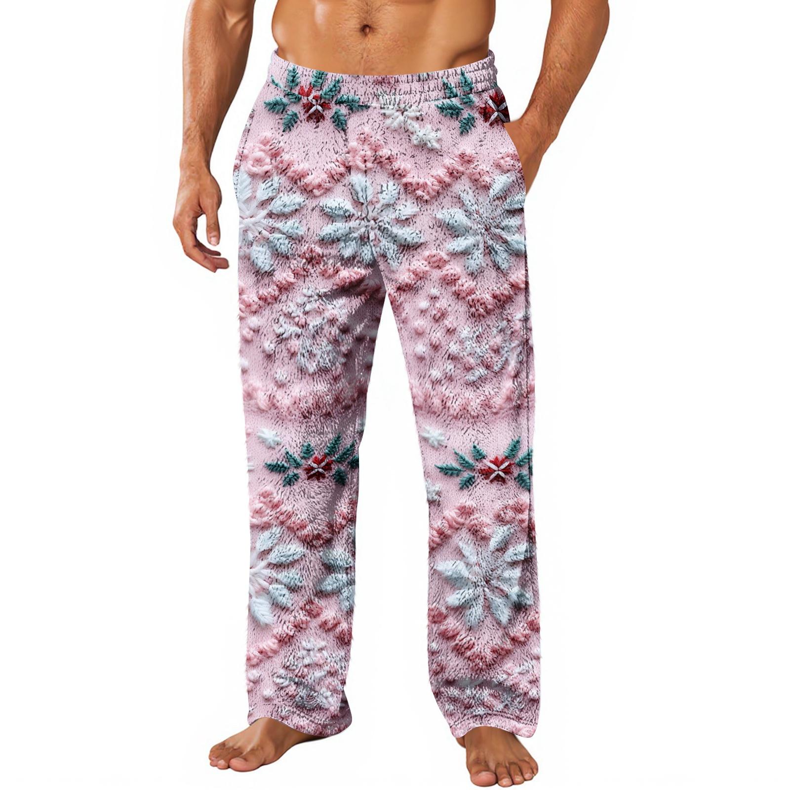 

Мужские рождественские пижамные штаны ComfyPants с карманами Мягкая домашняя одежда Одежда для сна Повседневные праздничные пижамные штаны XXXL