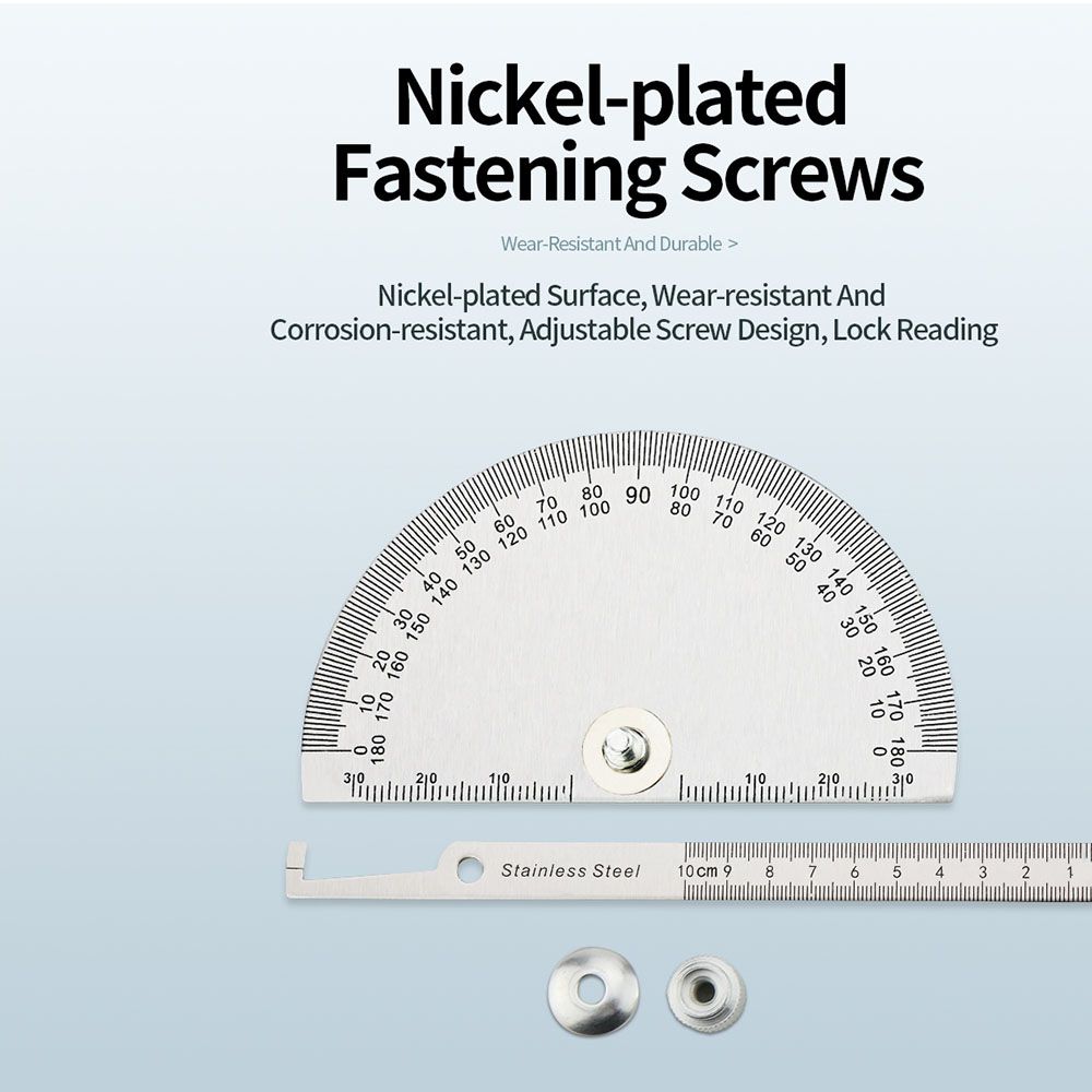 Stainless Steel Measuring Ruler Angle Ruler Metal Angle Finder Protractor Woodworking Tools