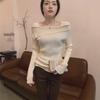 2024 Autumn One-Shoulder Slim Lapel Sweater – High-End Niche Design for Trendy Look
