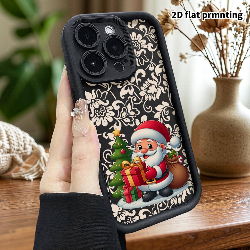 Phone Case: 2D Flat Design Suitable for iPhone 18 17 16 15 14 13 Pro Protective Case, Unisex, Santa Claus, Christmas and Halloween Gift