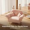 Upholstered Miniature Armchair with Heart Backrest Decorative Velvet