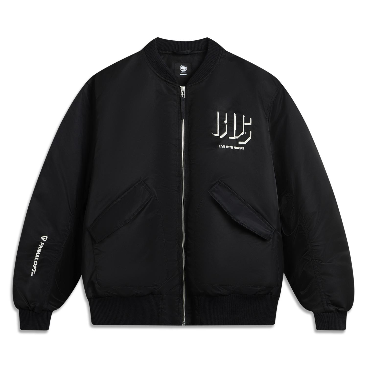 

Li Ning Баскетбольная серия Bad5 3D Свободная куртка с логотипом и бейсбольным воротником Мужская куртка AJMV135-2 M