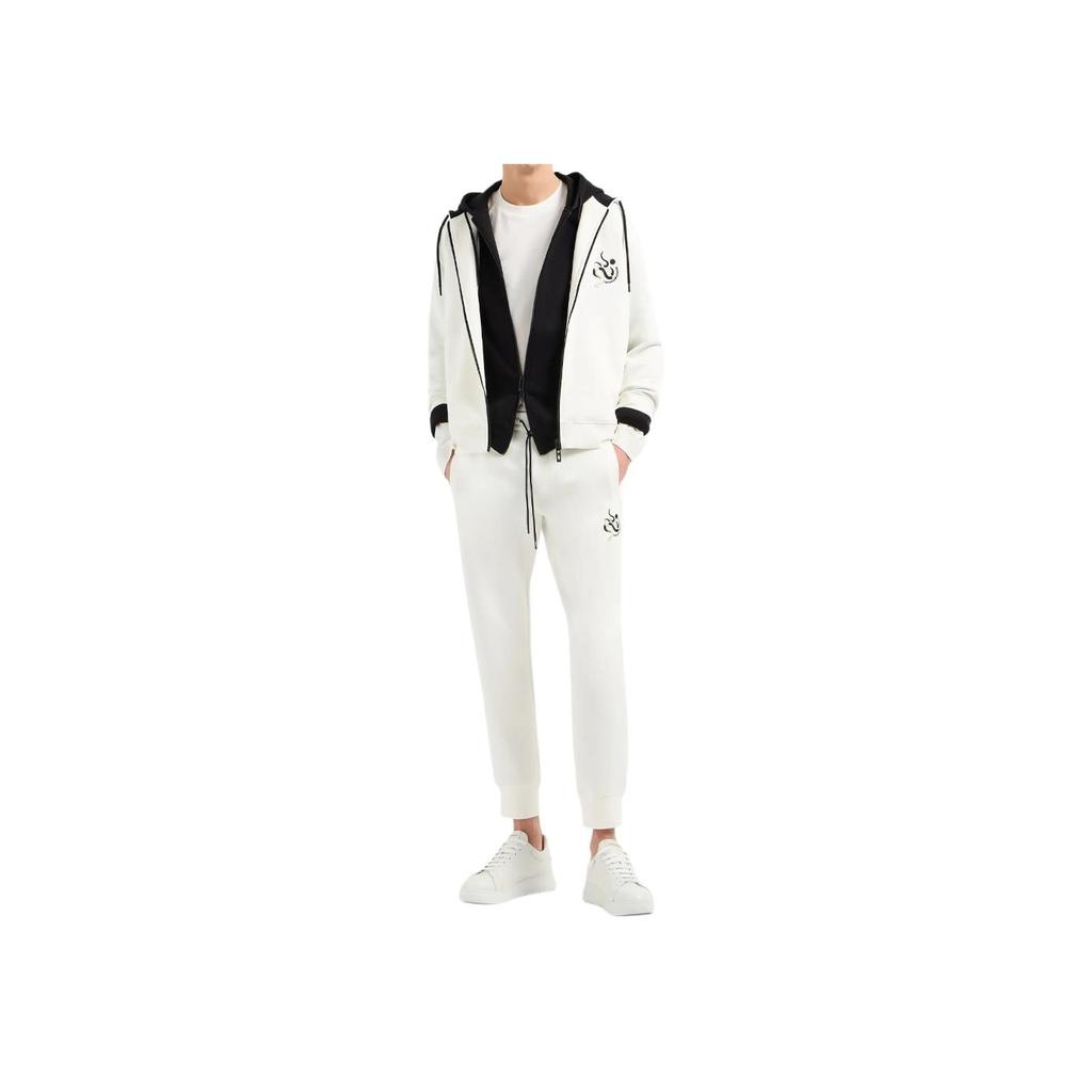 Emporio Armani FW24 Snake Year Limited Edition Animal Pattern Printed Long Sleeve T-Shirt Men Tops White EM001703-AF10017-U0003