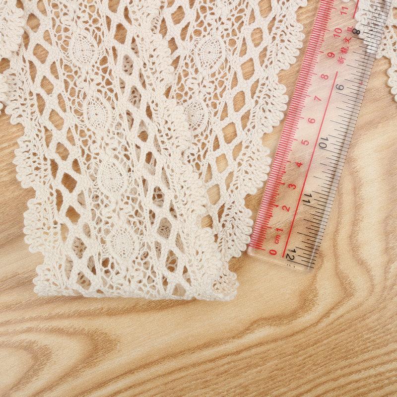 Wide-Edged Cotton Thread Lace Accessories Decorative Lace Ribbon Hollow Lace Book White Trim Printed Pattern Webbing