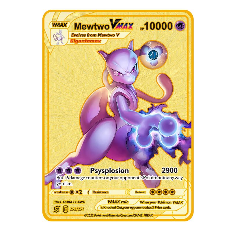 NEW Metal Card 10000 Points Arceus Charizard Super Card Golden English Mewtwo Vmax GX EX Anime Collection Card Gift