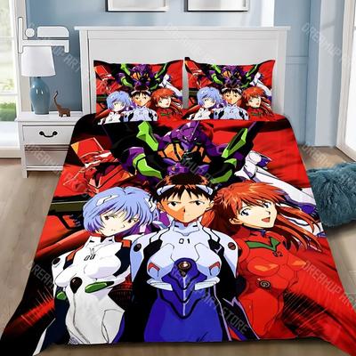 3D Print Anime E-evangelion V-eva A-genesis Duvet Cover Pillowcase Bedding Set Adult Boy Girl Bedroom Decoration Children Single