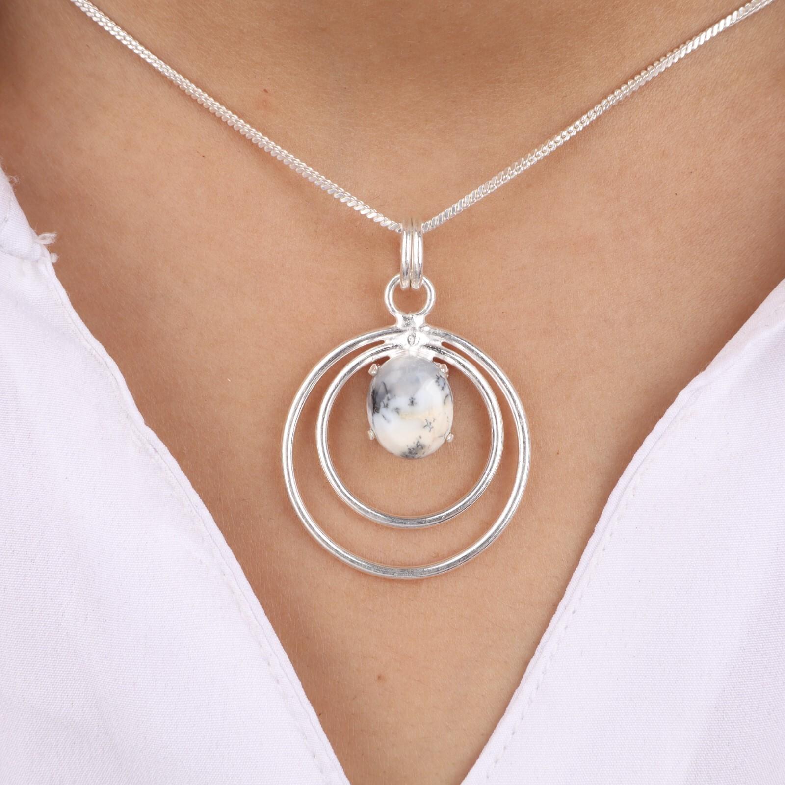 

Natural Dendritic Opal Gemstone 925 Sterling Silver Gift Jewelry Pendant 1.65 PP-61-30