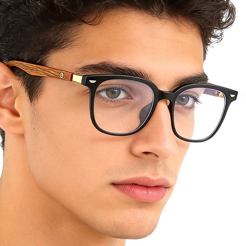 Imitation Wood Grain Eyeglass Men's Reading Glasses Optical Lenses Grade Glasses Prescription For Eyepieces Anti-glare Lenses