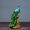 9x9x15cm Resin Mini Peacock Figurine Miniatures Home Decoration Statue Ornament Wedding Gift
