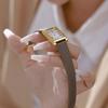 Retro Square Roman Numeral Leather Watch for Women Ultra Thin Minimal Ladies Quartz Dress Wristwatch