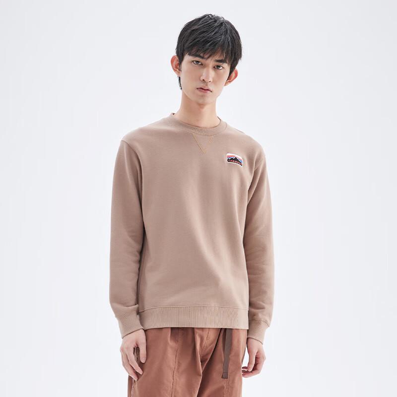 Tanboer Men's Solid Crew Neck Cotton Sweatshirt