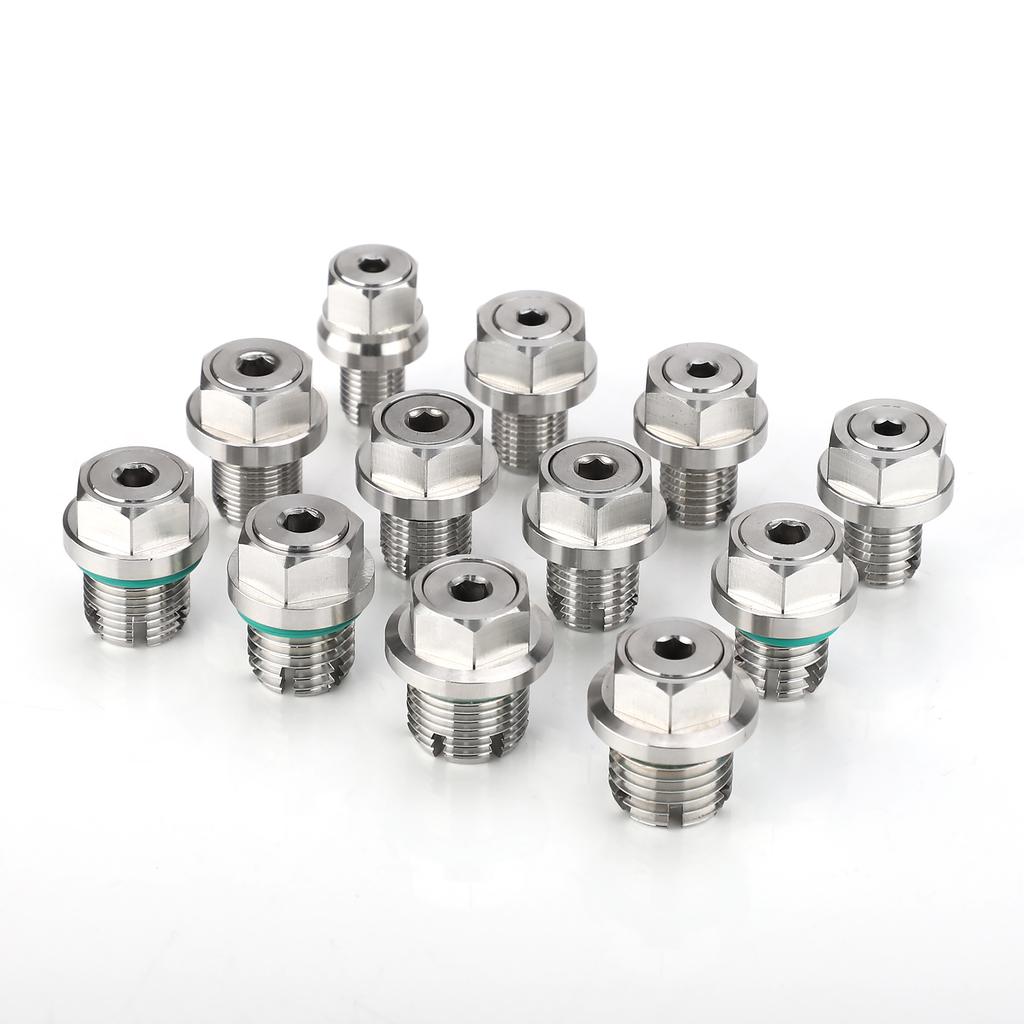 Übergröße piggyback Öl ablassschraube M12.1-1.25/1.5/1.75x 15mm Edelstahl Selbstschneidend Ölwanne Gewinde Reparatur Kit mit O-Ring
