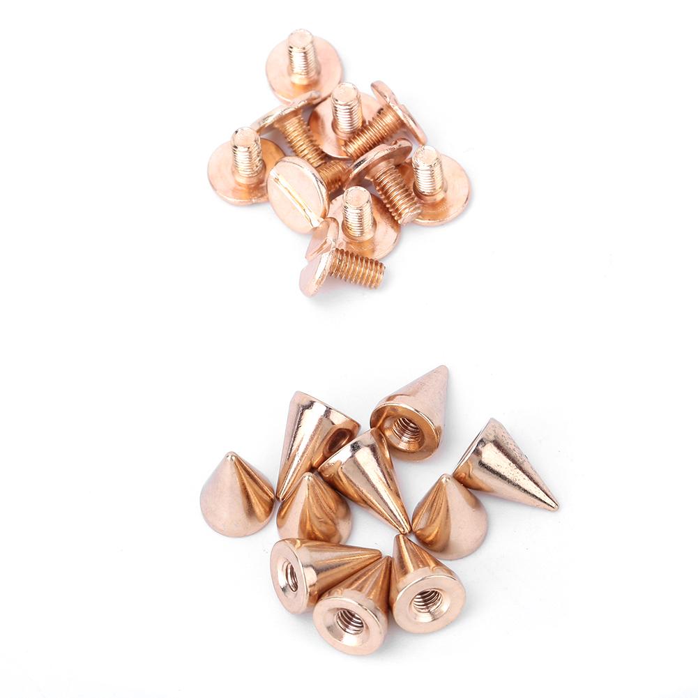 50pcs 7*10mm Spikes Punk Rivets Leathercraft Studs Clothing Decoration (Bronze)