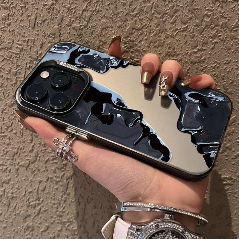 Art Statue Metal Button iPhone 15 Mobile Phone Case iPhone16promax/13/12 Matte 14 Creative 78