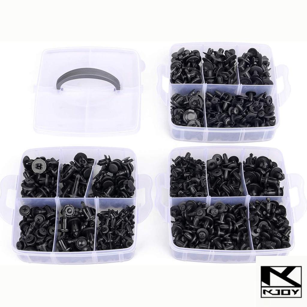 kkjoy 620Pcs Auto Rivet Clips Bumper Door Fender Fasteners suit for most vehicles