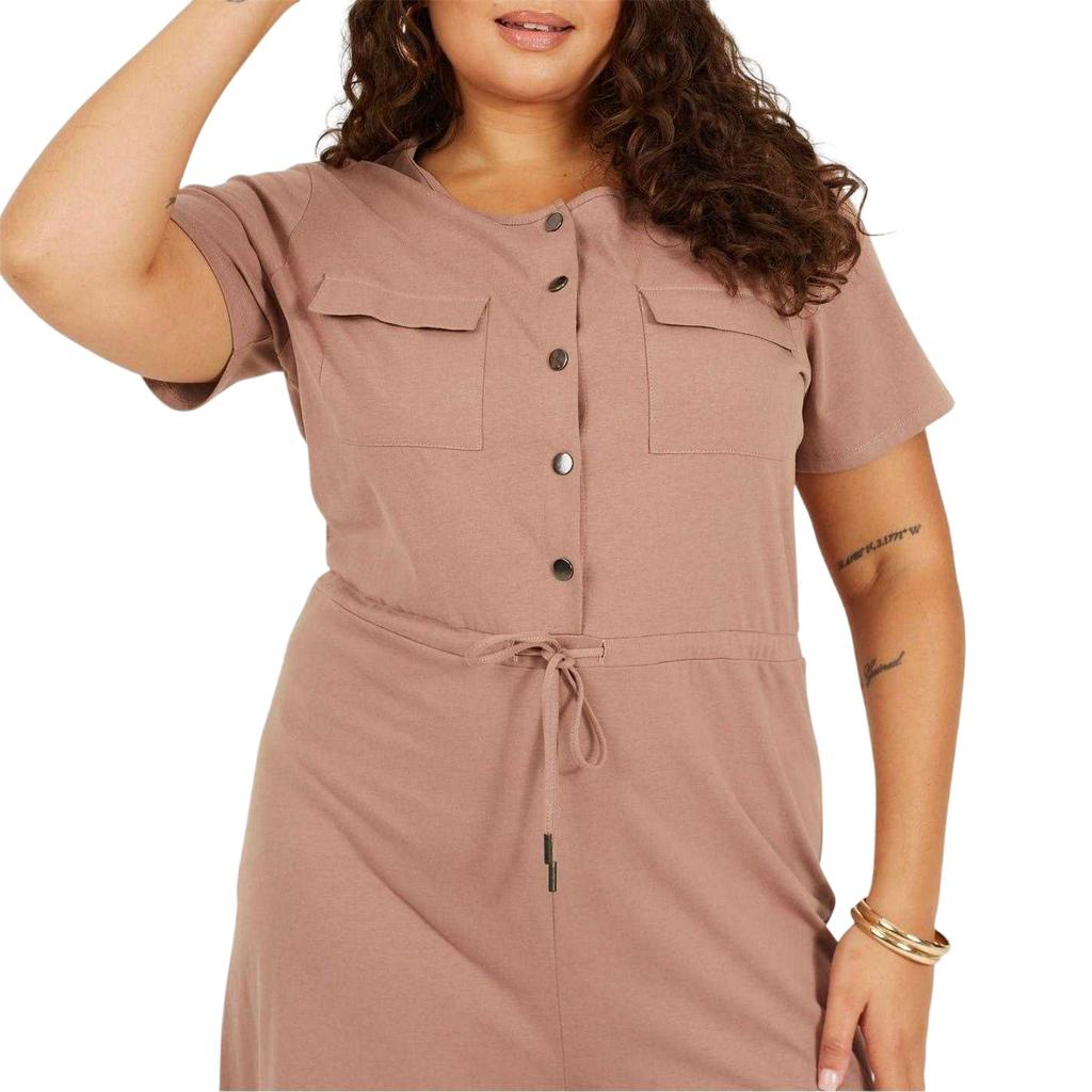 BRAVE SOUL Womens/Ladies Wide Leg Short-Sleeved Jumpsuit