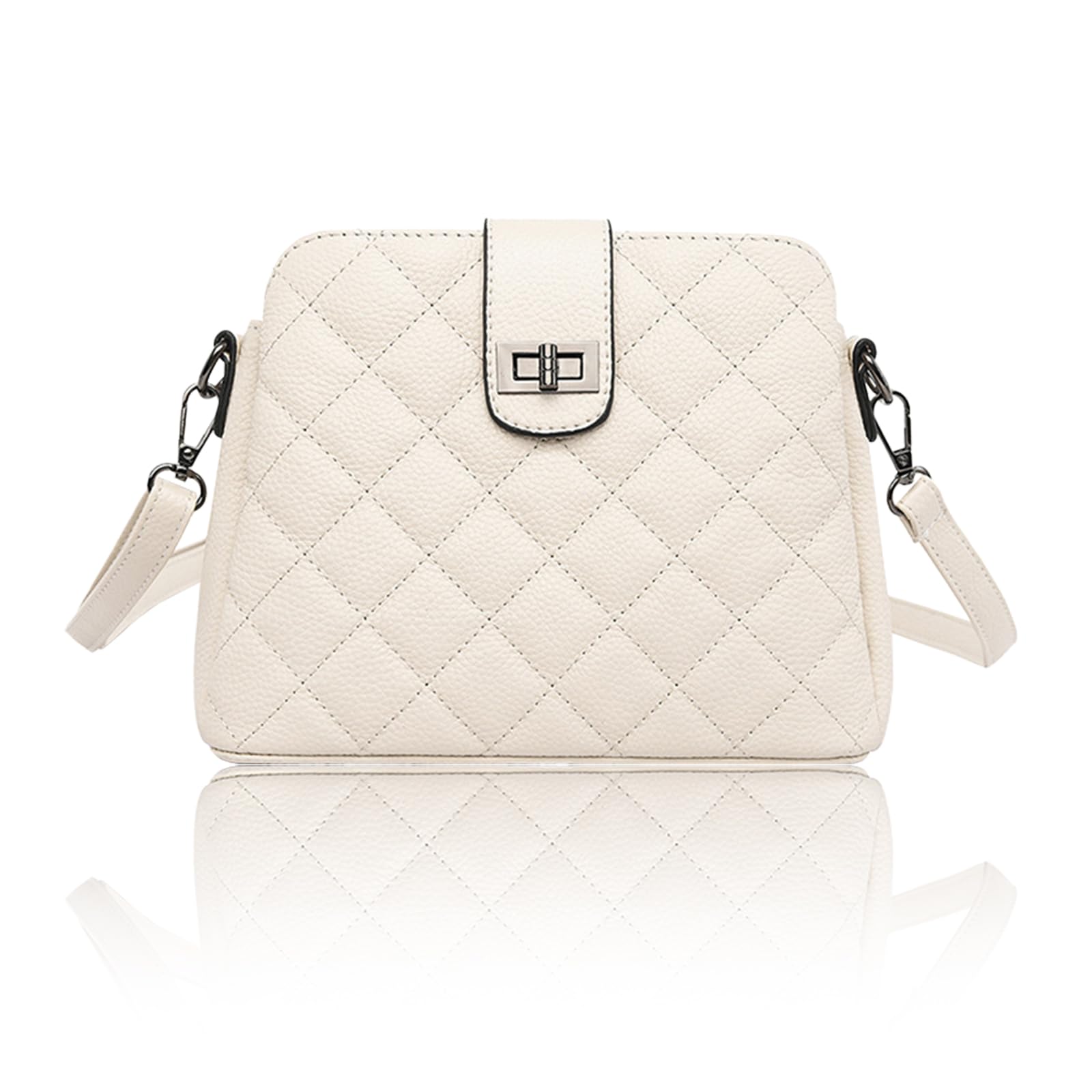 

Shoulder bag for genuine large quilted mini shoulder casual mini bag [haroi] women, crossbody, leather, small, lightweight, capacity, bag, bag, bag, білий