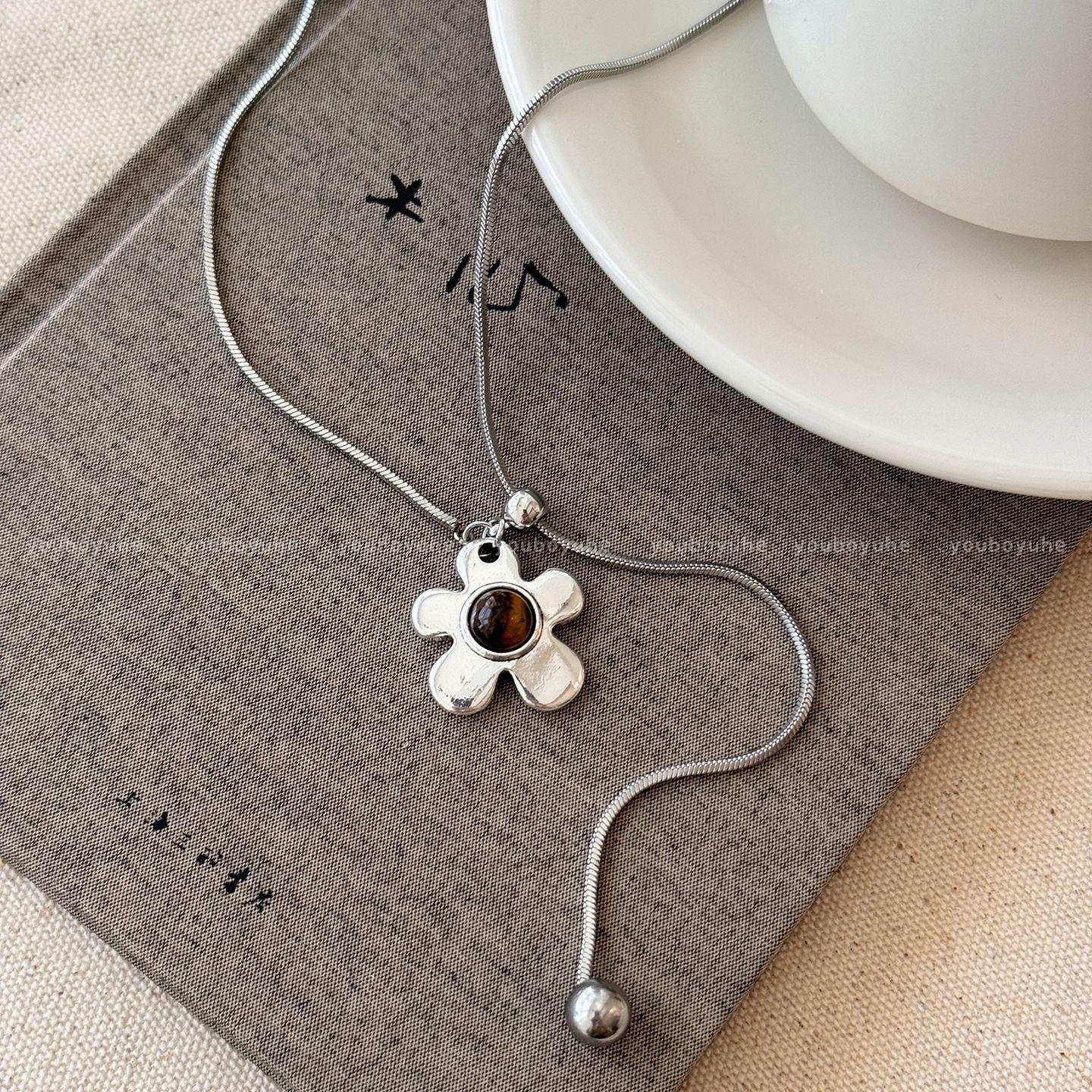 Кулон Маллард Тигровый глаз: Роскошный аксессуар-цепочка из титановой стали, не тускнеющий, для женщин