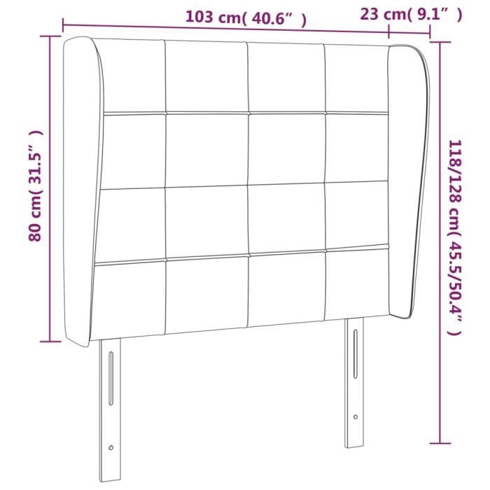 3118003 vidaXL Tête de lit avec oreilles Rose 103x23x118-128 cm Velours