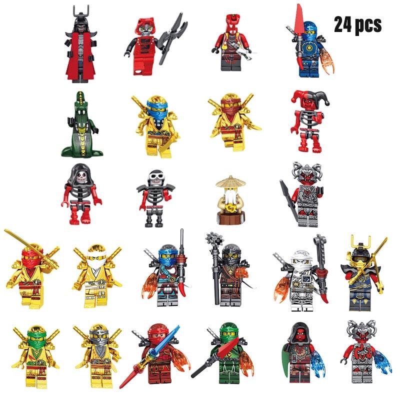 24pcs Phantom Series Ninja Building Blocks Plastic Toy Figures For Children Height)