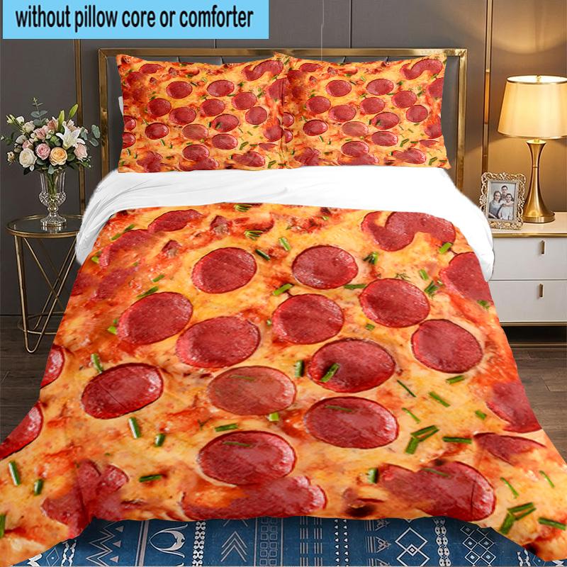 Egg Yolk Delight 3pcs Bedding Set,Including 1pc Duvet Cover And 2pcs Pillowcases Perfect Gift for Christmas,Ideal for Bedroom, Dormitory