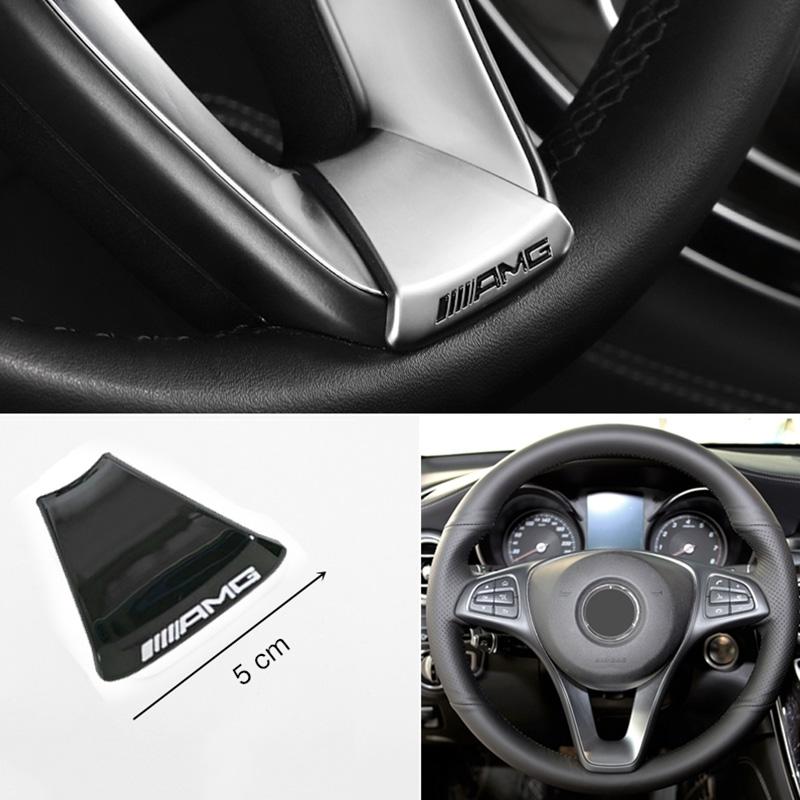 

2025 Hot Car Emblem Steering Wheel Decoration Badge Sticker Accessories For Mercedes Benz AMG Brabus Smart Maybach W204 GLC CLA