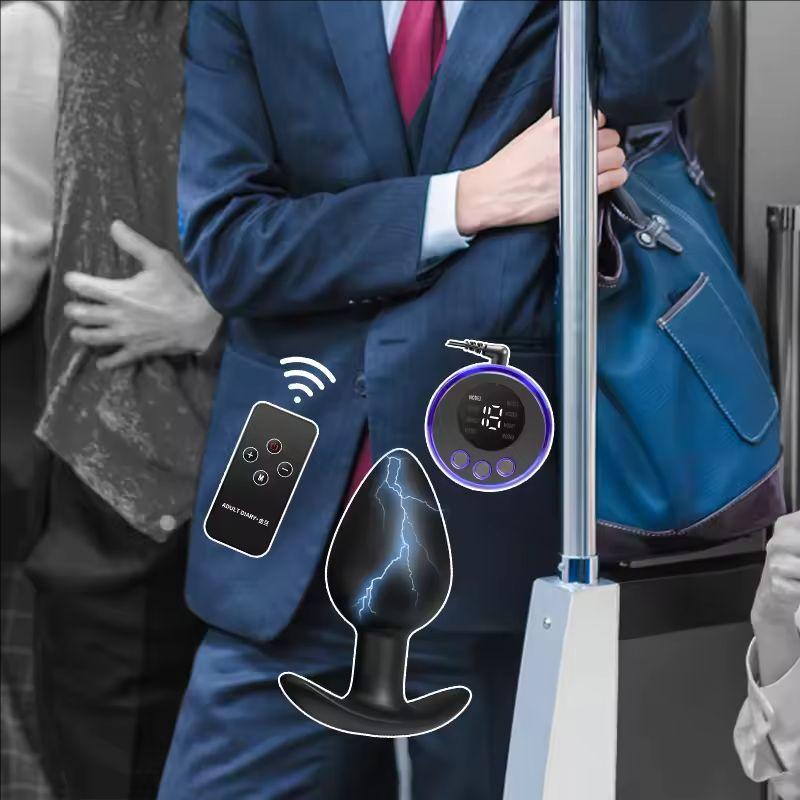 Electrical Shock Vibrator Women's Silicone Anal Plug Wireless Remote Men Prostate Massage Adult Supplies Anal Masturbate Sex Toy