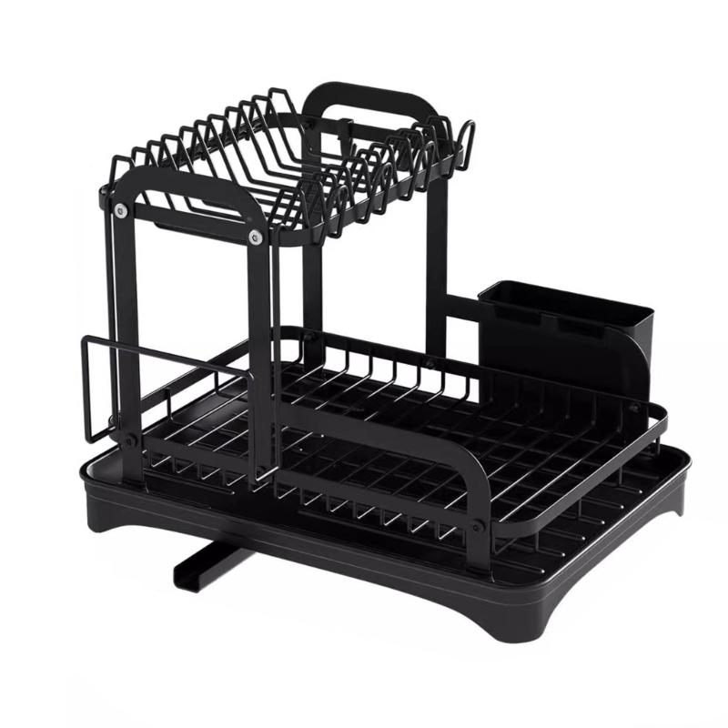 

Double Layer Dish Drying Rack Maximizes Vertical Space Convenient for Home Kitchens Supplies and Small Restaurants 1