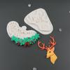 3D Christmas Reindeer/Pine Nut Leaf Wreath Silicone Mold Fondant Chocolate Mould Diy Clay Model Cake Decorating Tools Bakeware