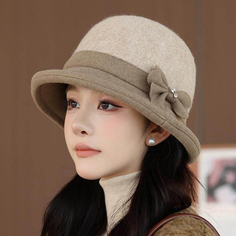 Mode Glockenhut Damen Vintage Mode Fischerhut Herbst Winter Ganzjahresmodeaccessoire, Wintermütze für Damen, Damen Wintermützen