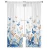 Pastoral Butterfly Flower Gradient Sheer Curtains For Living Room Bedroom Tulle Curtain For Kitchen Voile Curtain Blind Panels