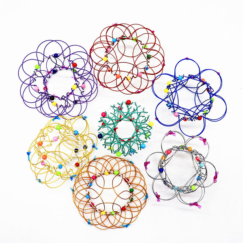 Mandala Flower Basket Toy Flexible Iron Basket Creative Handmade Magic Loop Wire Fidget Sensory Toy For Kid Christmas Party Gift