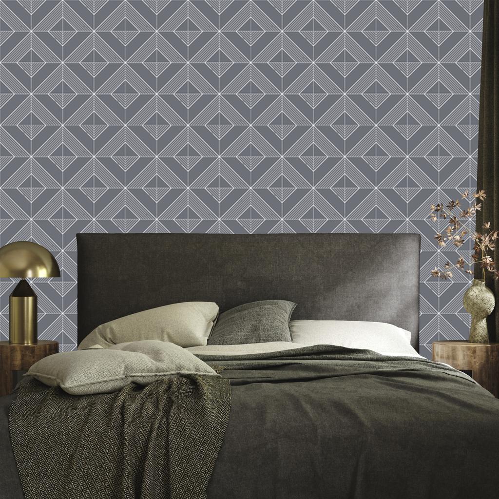Geometric rhombus wallpaper gray for living room and bedroom 50x1000