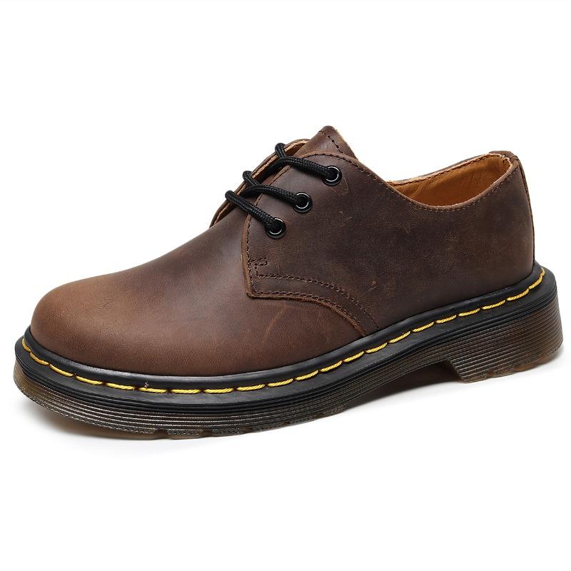 Low-top Martin shoes men's leather size round head men's and women's couple casual tooling shoes