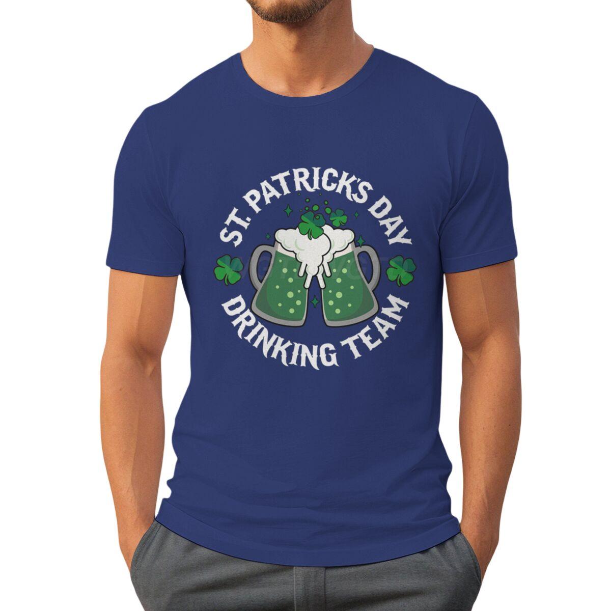 St Patricks Day Drinking Team Tshirt Funny Irish Drinking Team Unisex Tshirts Happy Go Lucky Green Beer Unisexs Clothes S