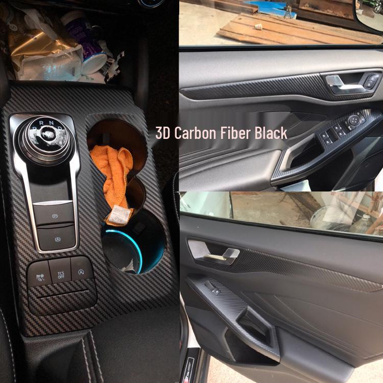 Carbon Fiber Interior Stickers for 19 New Ford Focus: Gear Console Decoration