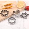 3/12pcs Cookie Cutters Stainless Steel Flowers Heart Circle Stars Baking Mould DIY Baking Molds Biscuit Cutter Fruit Egg Mould
