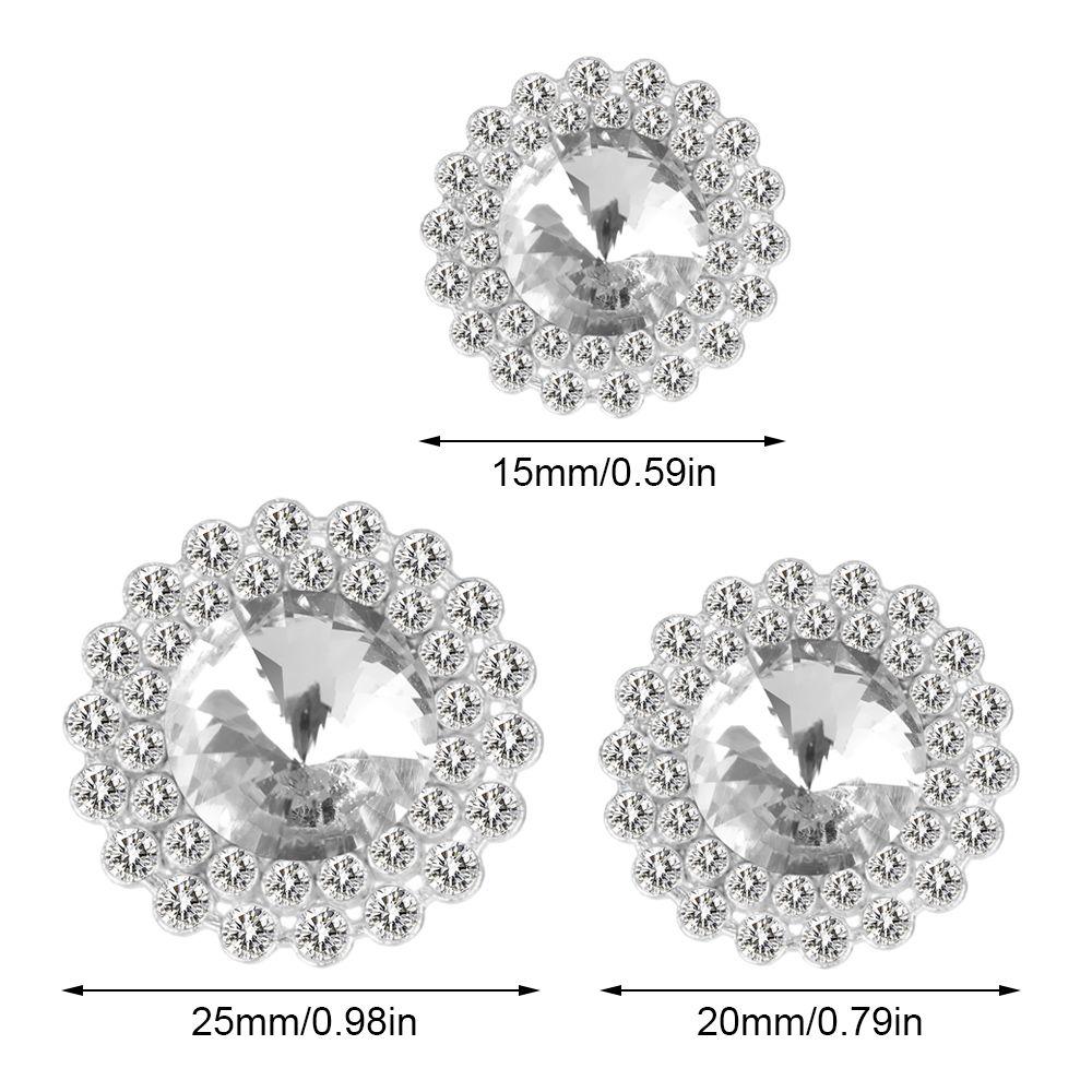 10Pcs/Set Metal Rhinestone Buttons DIY Durable Shirt Buttons Sewing Button Craft Decoration Needlework Scrapbook Accessories