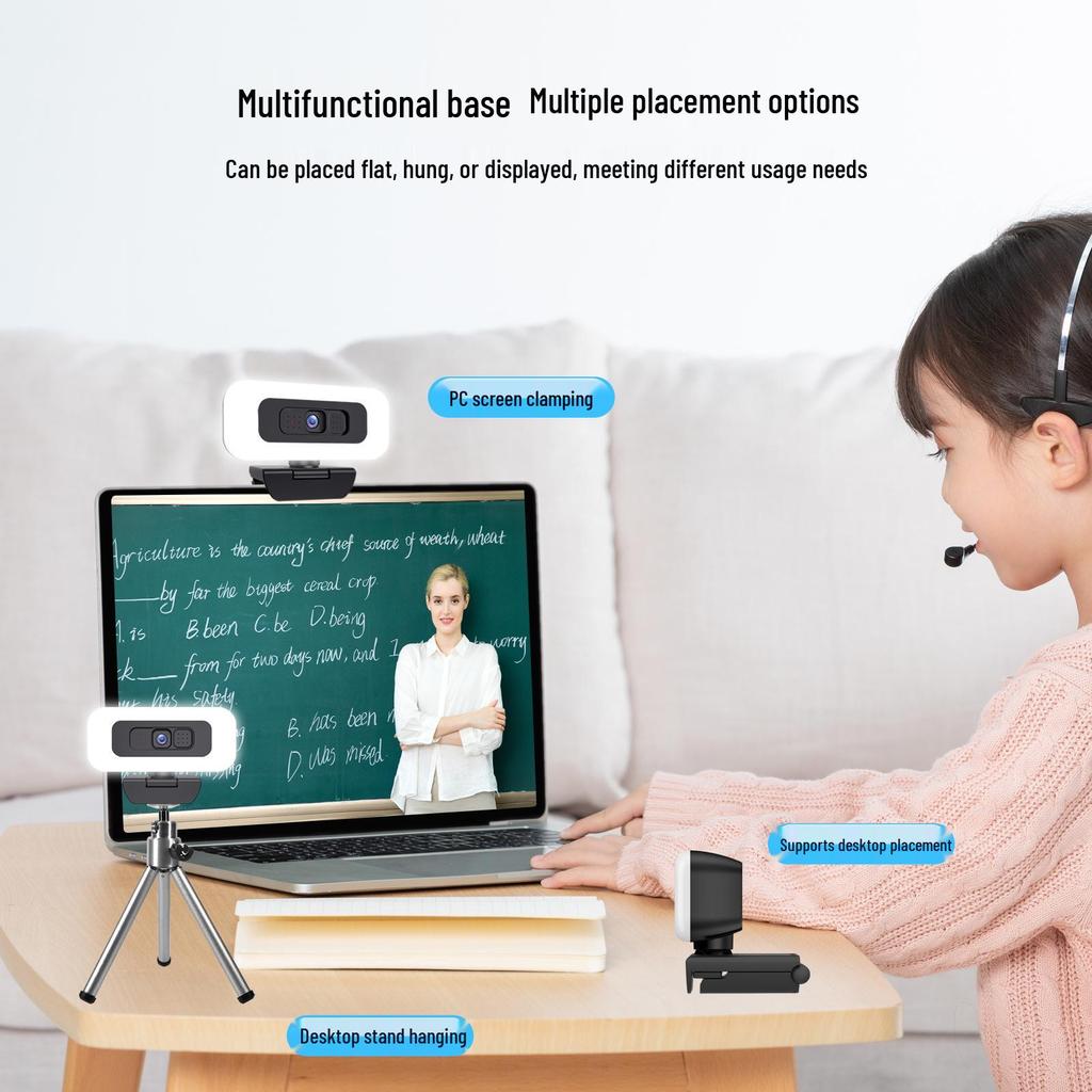B21 4K USB Camera with Fill Light for Streaming & Conferences