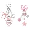 Sweet Bows Star Heart Keychain Bag Charm Aesthetic Keyring Bags Charm Love Design For Women And Fashion Enthusiasts